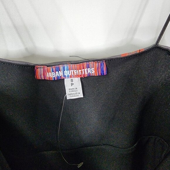 Urban Outfitters NWOT Bright Side Lace‎ Up Mini Dress Black Multi Floral Print S - Picture 10 of 16